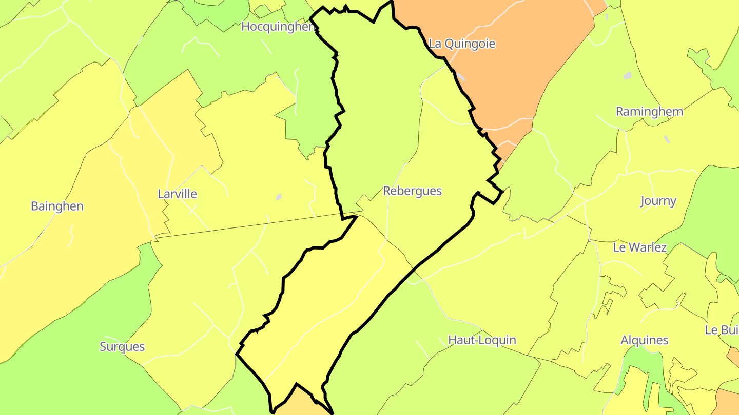 Carte des prix de l'immobilier Rebergues