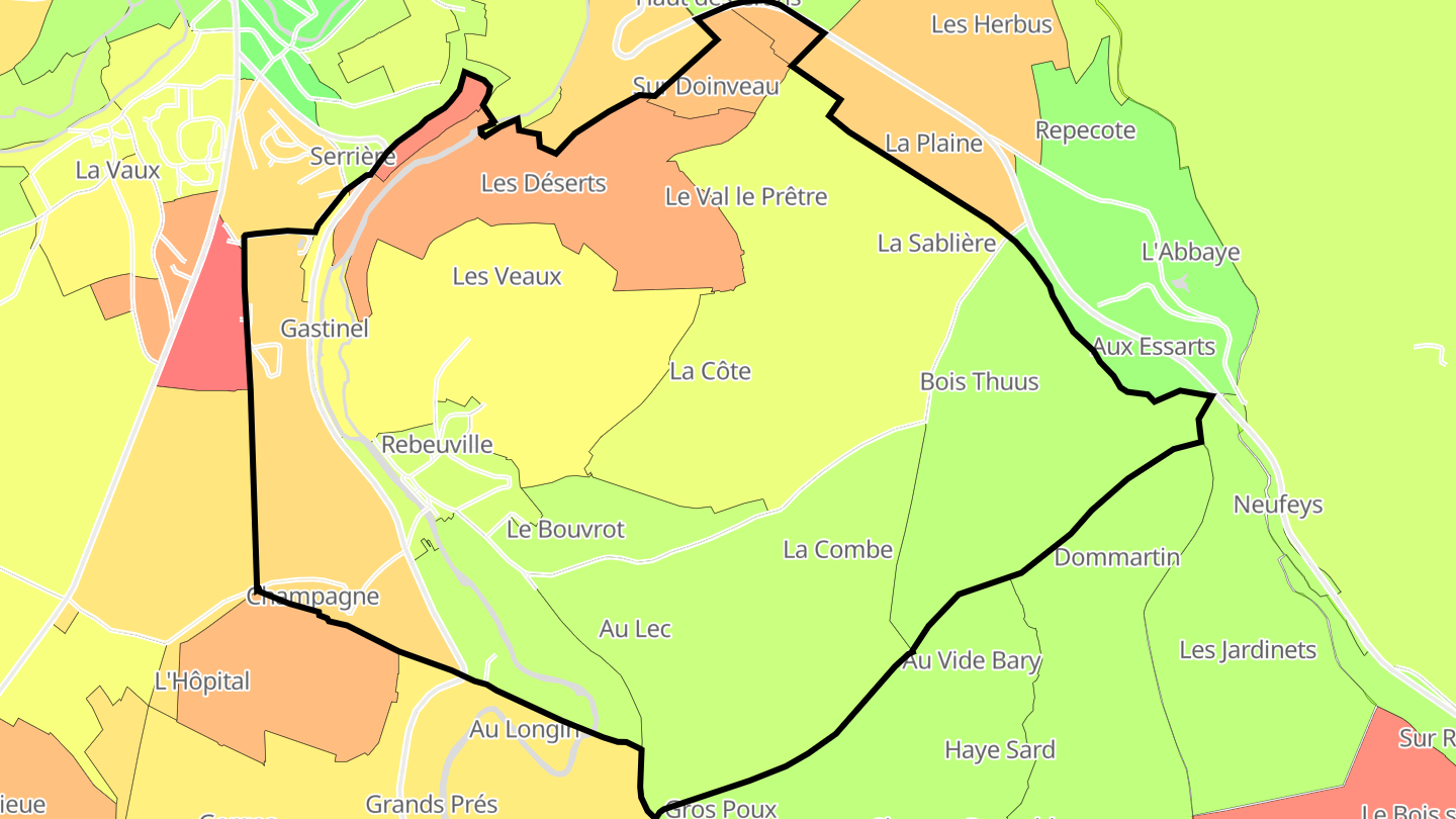 Carte des prix de l'immobilier Rebeuville
