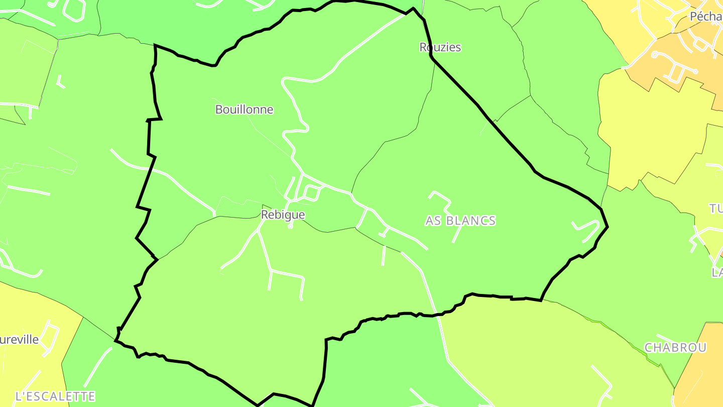 Carte des prix de l'immobilier Rebigue