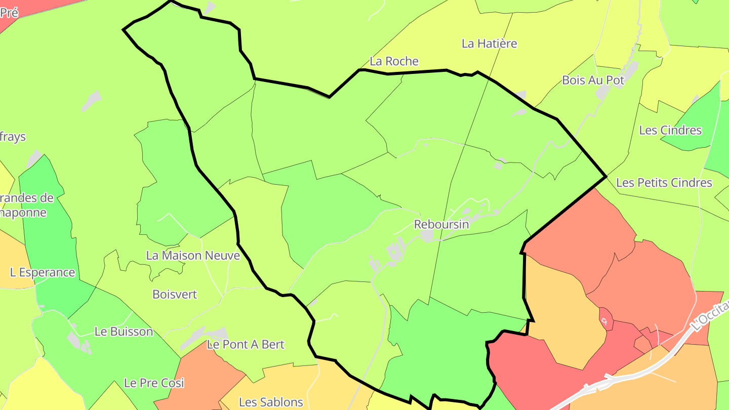 Carte des prix de l'immobilier Reboursin