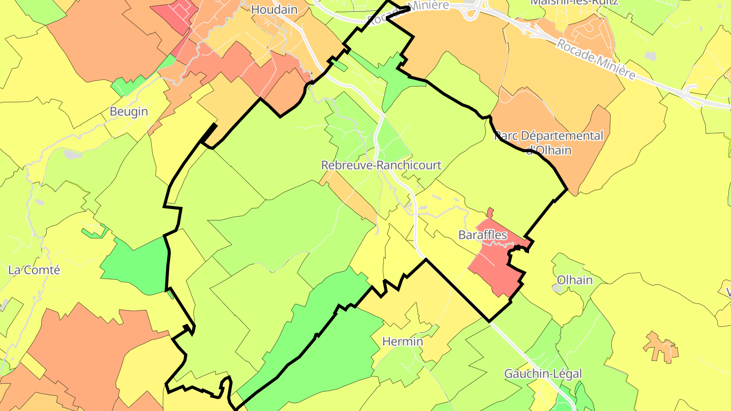 Carte des prix de l'immobilier Rebreuve-Ranchicourt