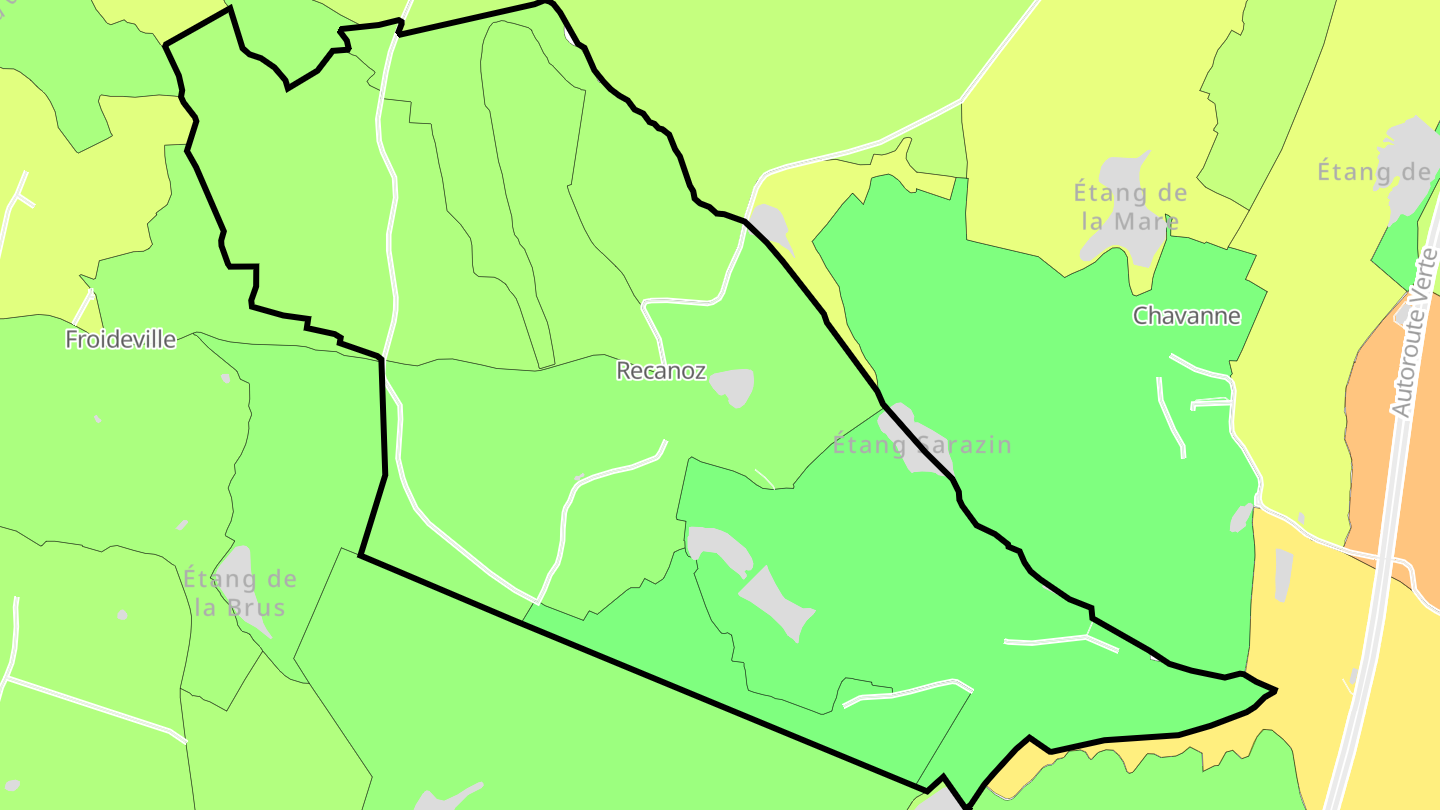 Carte des prix de l'immobilier Recanoz