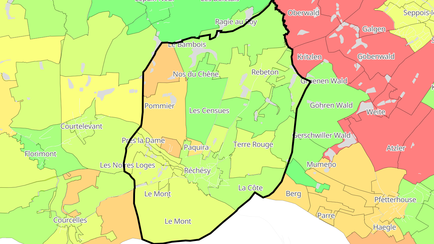Carte des prix de l'immobilier Réchésy