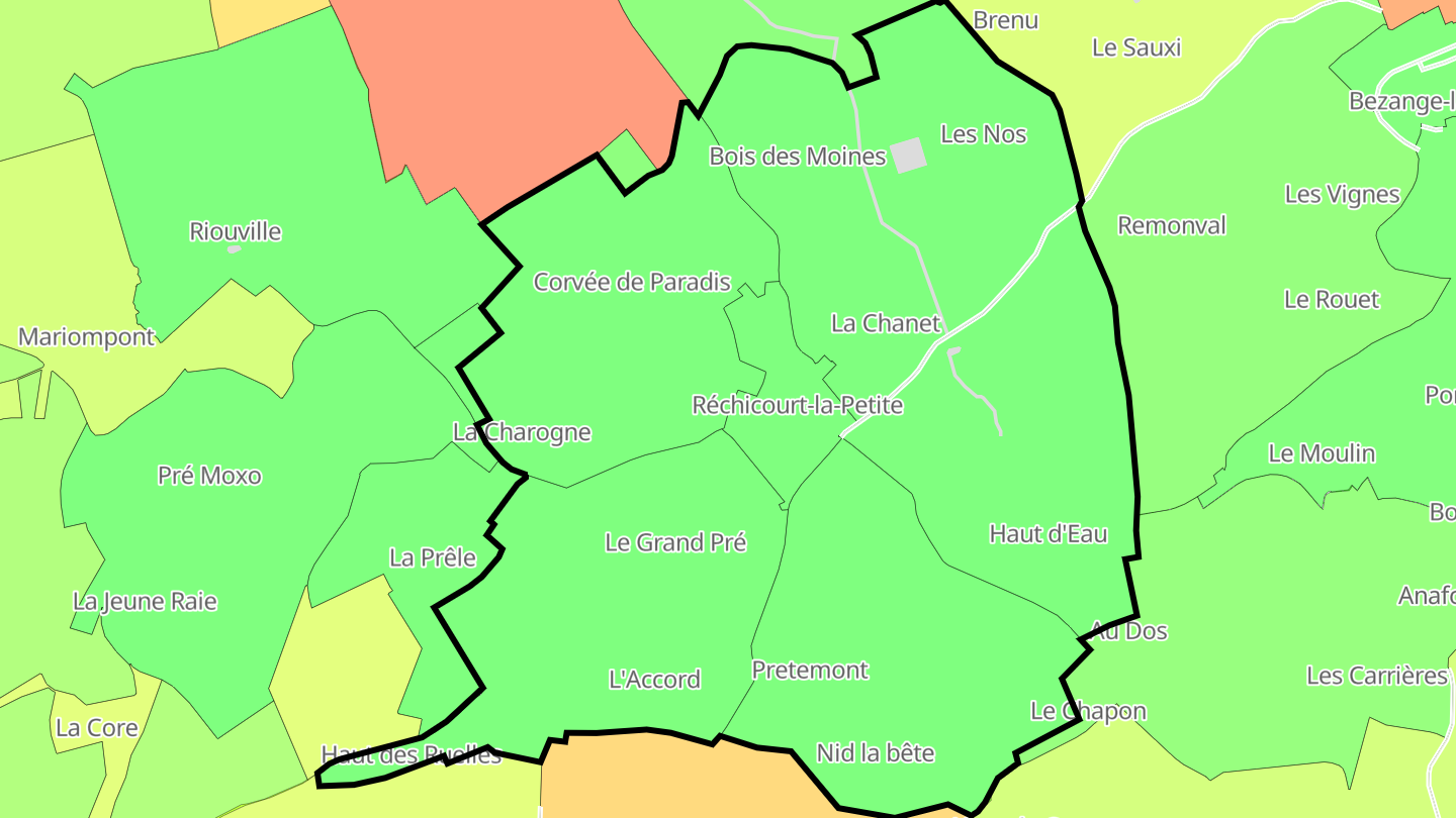 Carte des prix de l'immobilier Réchicourt-la-Petite