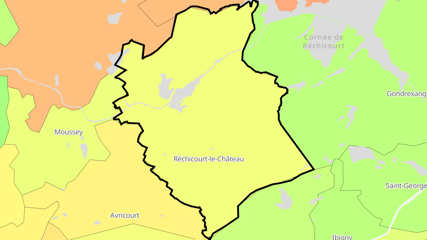Carte des prix de l'immobilier Réchicourt-le-Château