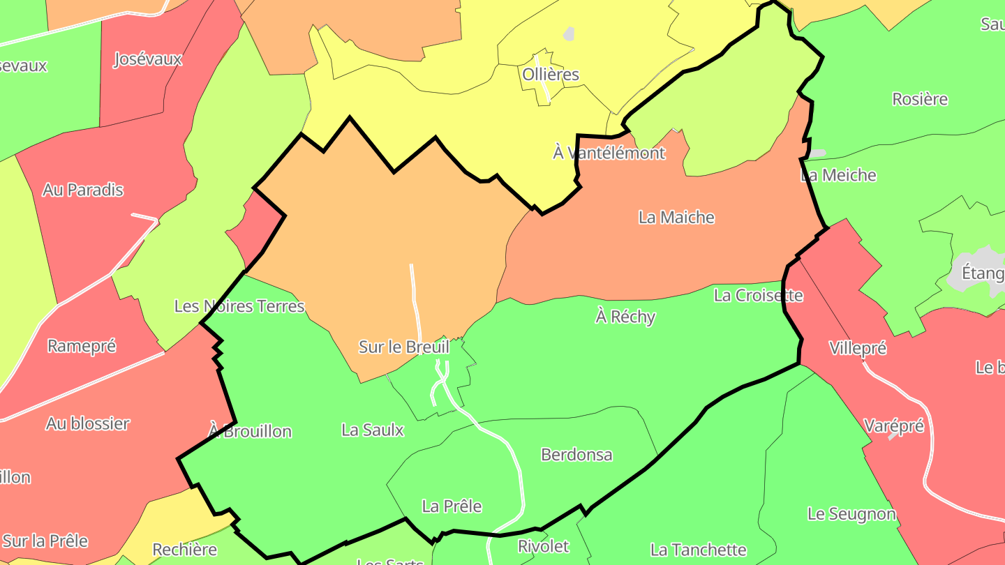 Carte des prix de l'immobilier Réchicourt
