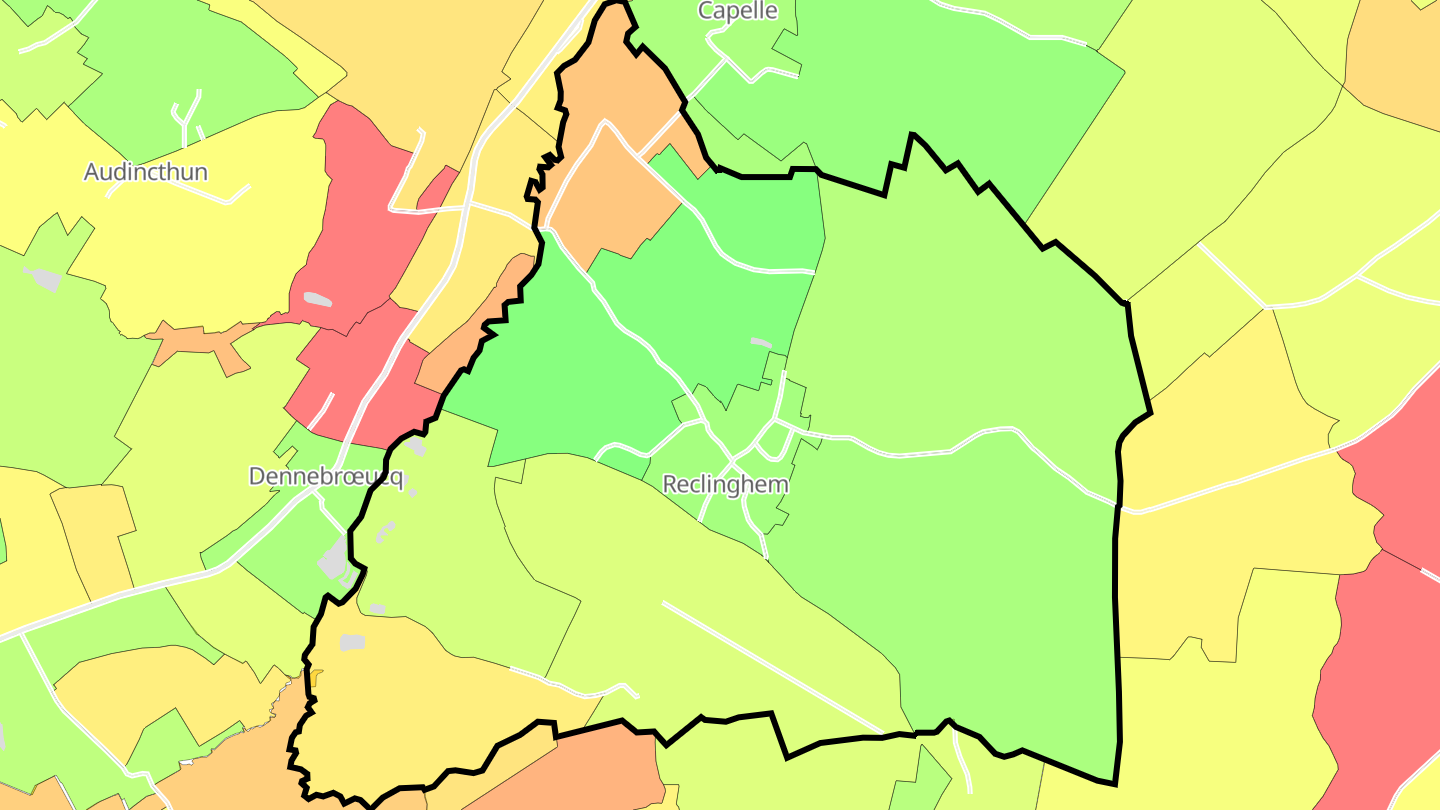 Carte des prix de l'immobilier Reclinghem