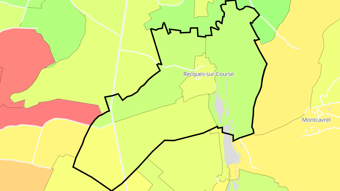 Carte des prix de l'immobilier Recques-sur-Course