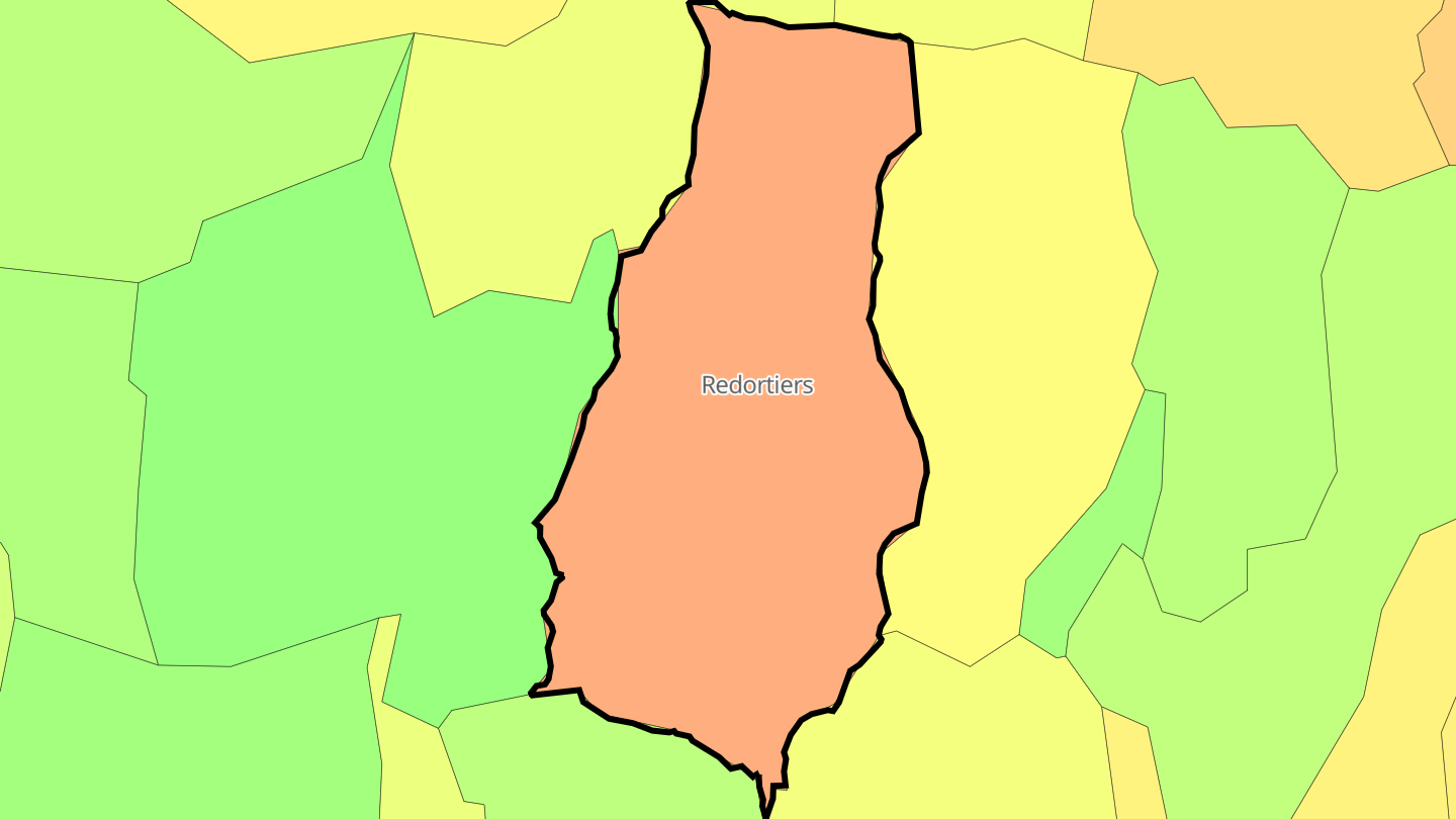 Carte des prix de l'immobilier Redortiers