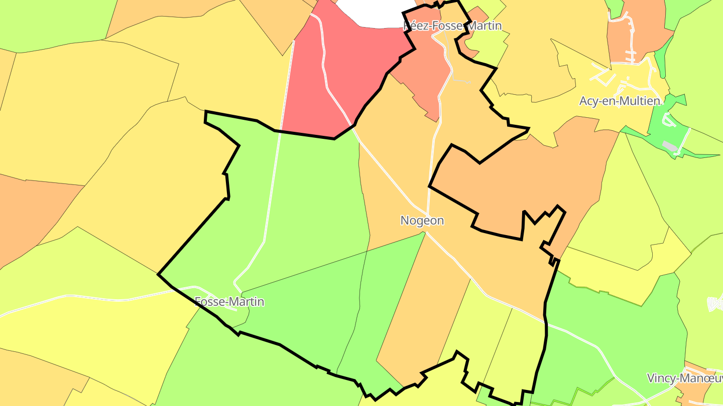 Carte des prix de l'immobilier Réez-Fosse-Martin