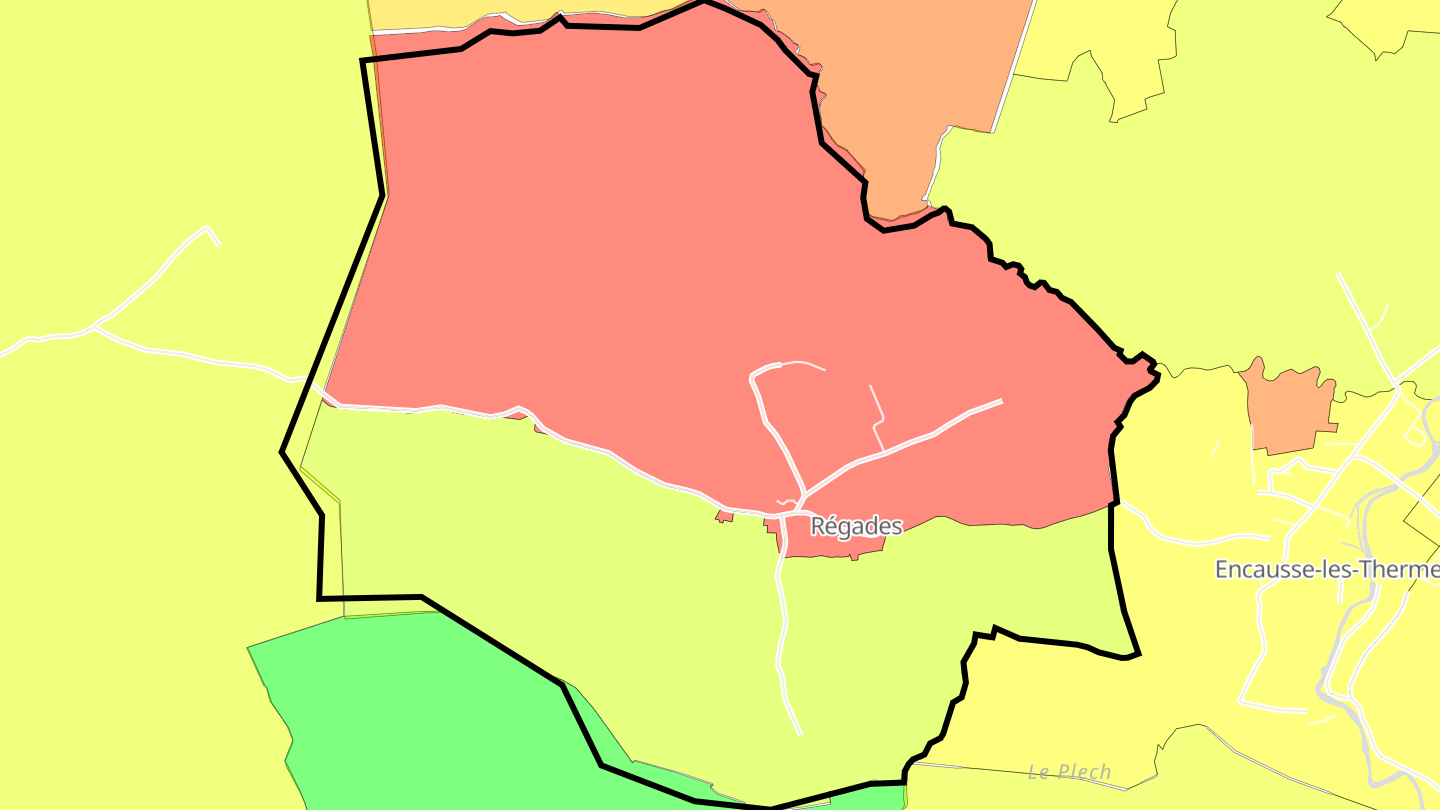Carte des prix de l'immobilier Régades
