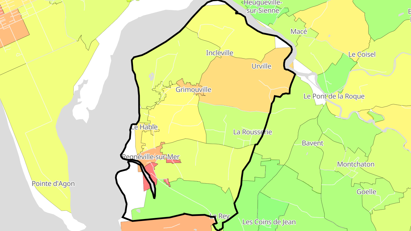 Carte des prix de l'immobilier Regnéville-sur-Mer