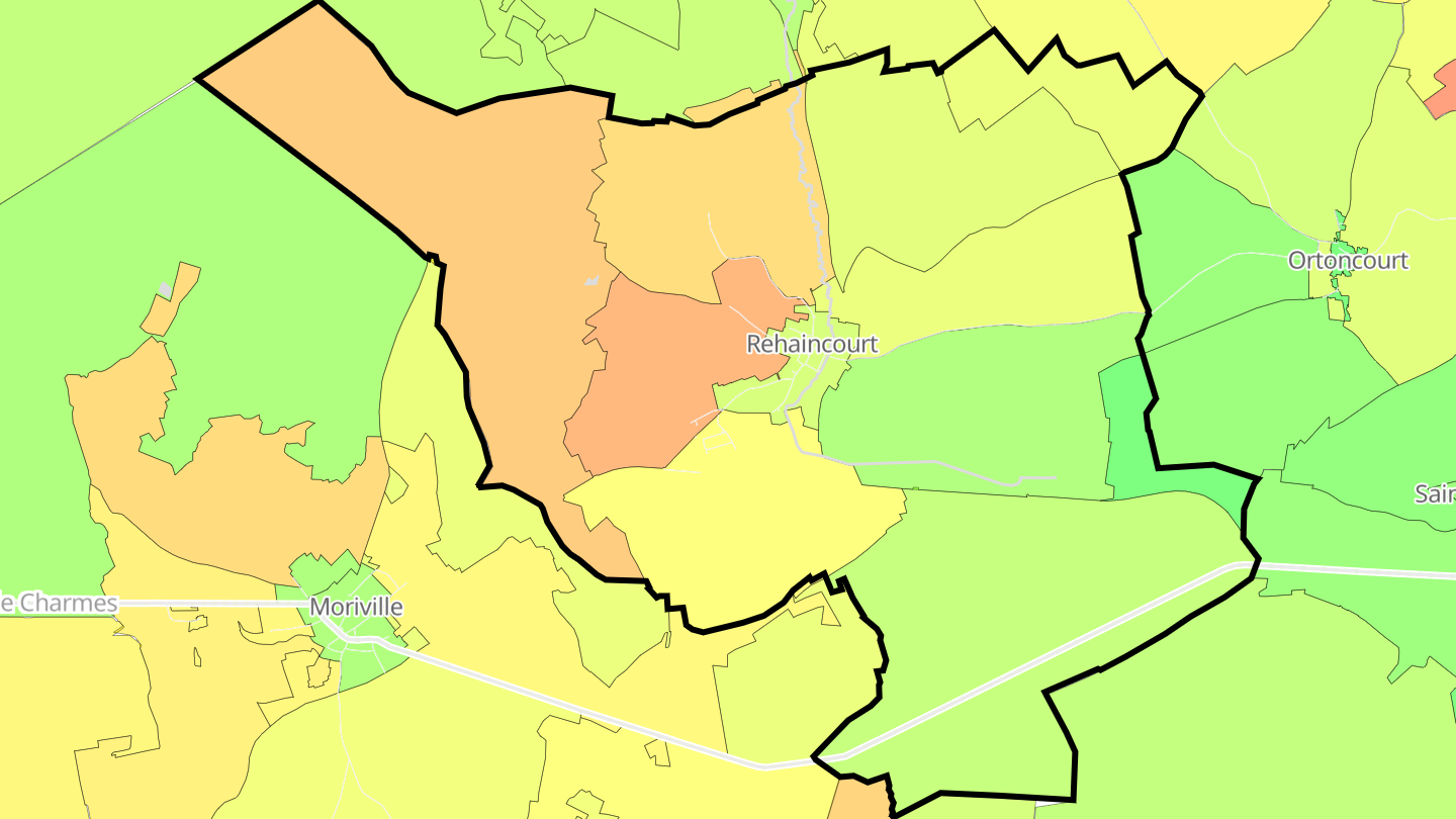 Carte des prix de l'immobilier Rehaincourt