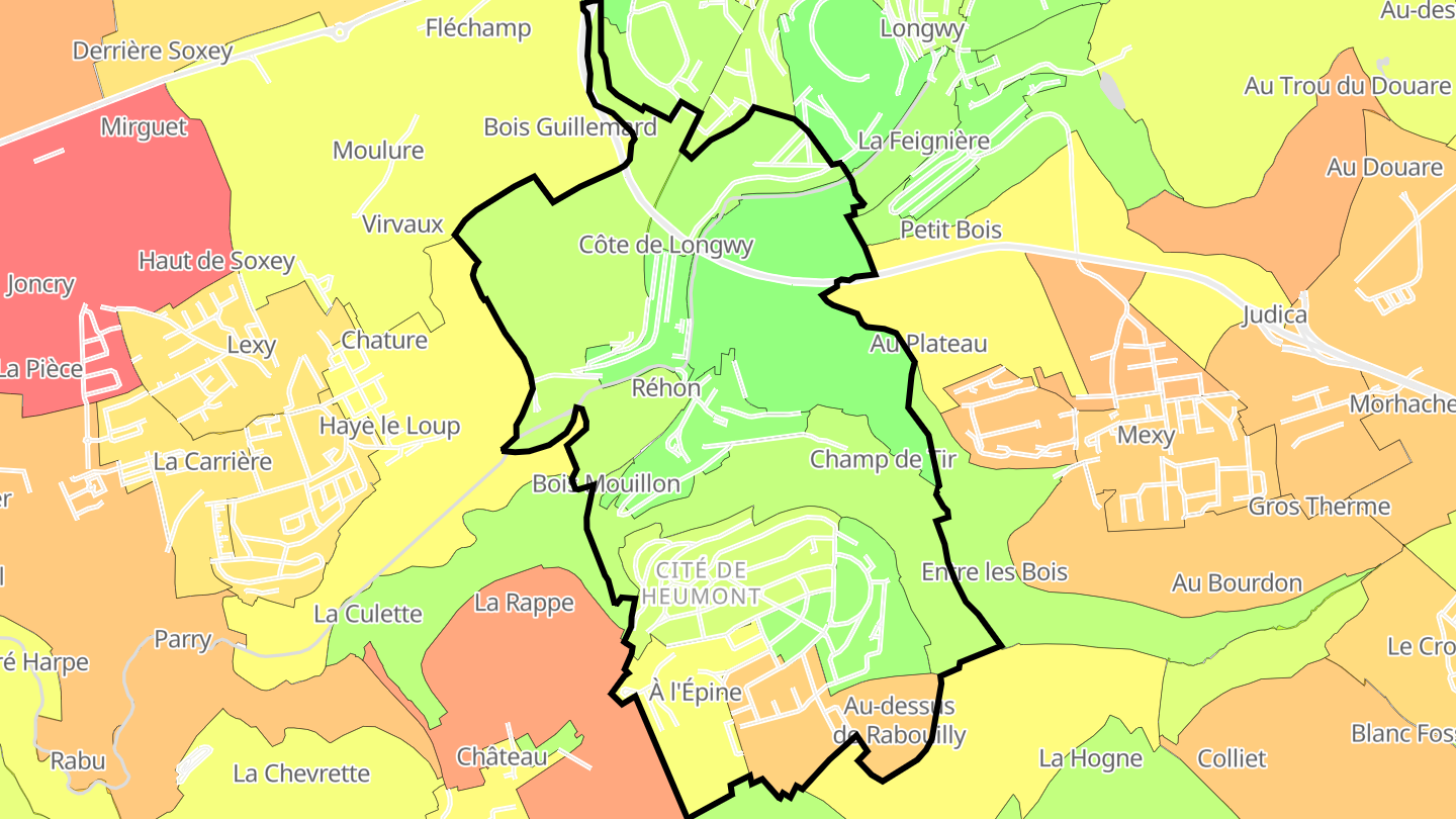 Carte des prix de l'immobilier Réhon