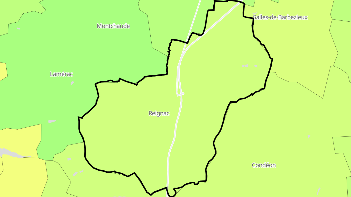 Carte des prix de l'immobilier Reignac