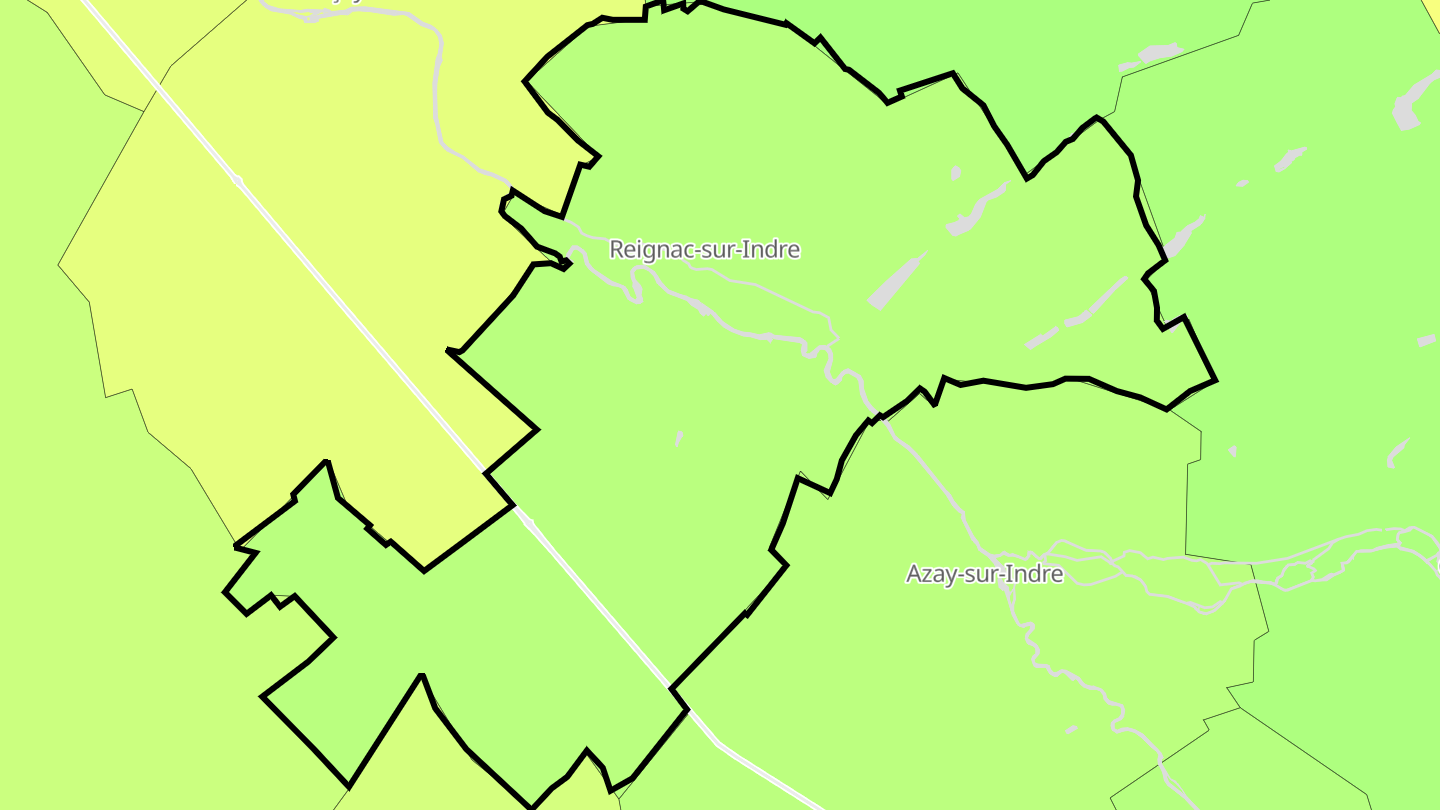 Carte des prix de l'immobilier Reignac-sur-Indre