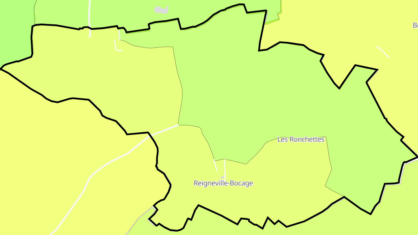 Carte des prix de l'immobilier Reigneville-Bocage