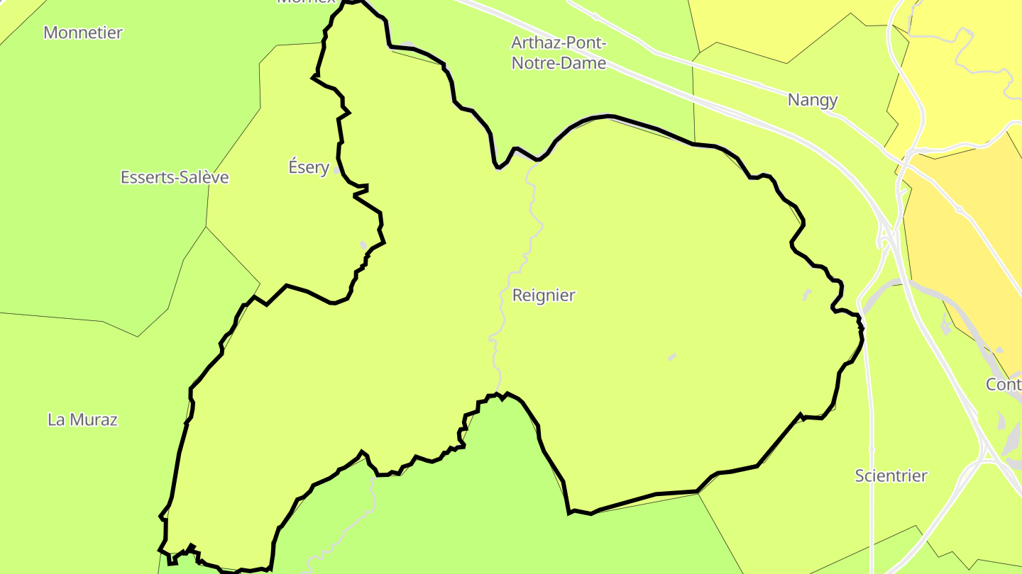Carte des prix de l'immobilier Reignier