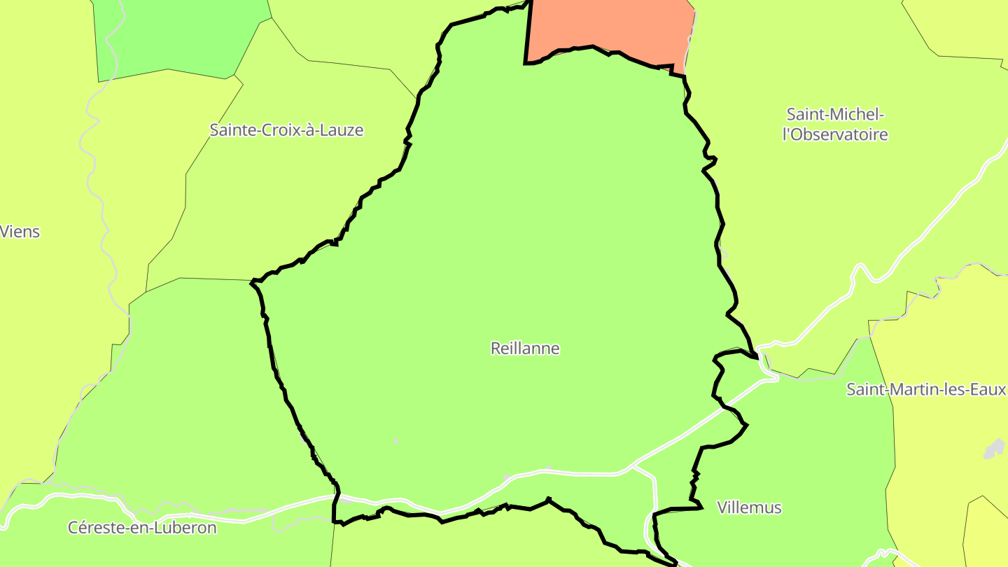Carte des prix de l'immobilier Reillanne