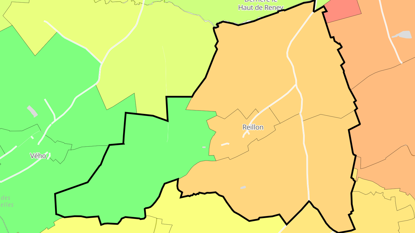 Carte des prix de l'immobilier Reillon
