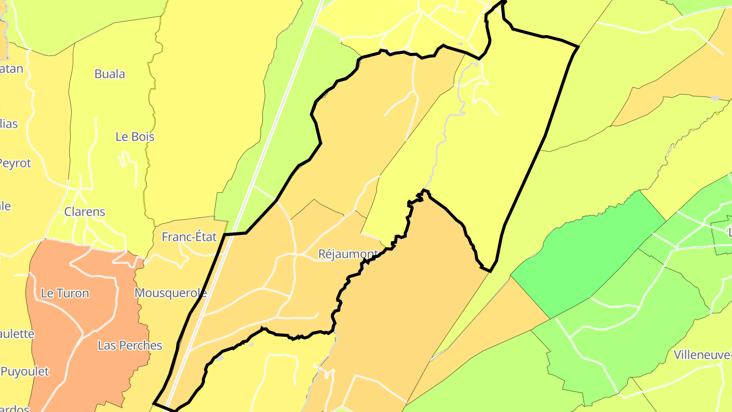 Carte des prix de l'immobilier Réjaumont