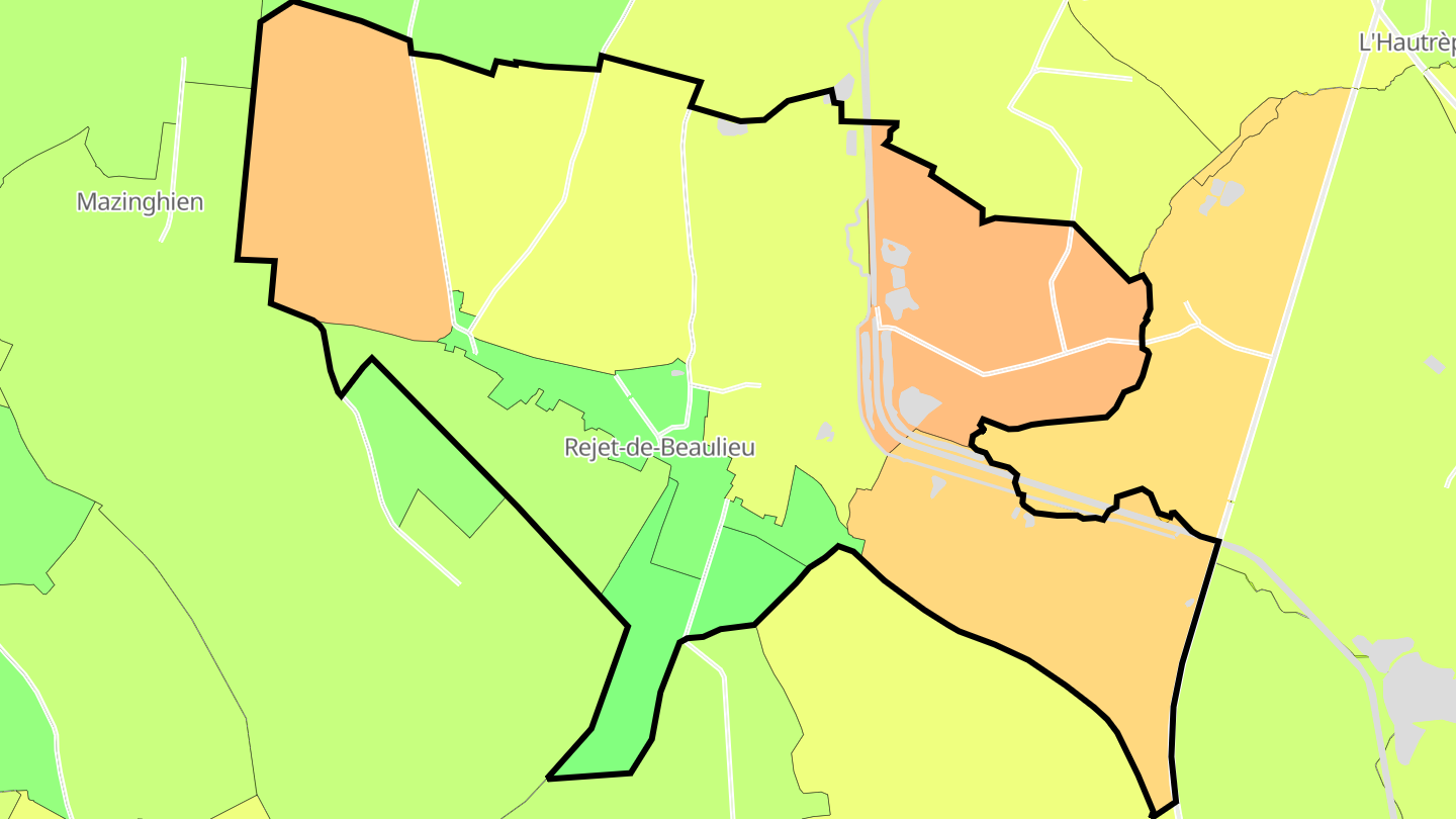 Carte des prix de l'immobilier Rejet-de-Beaulieu