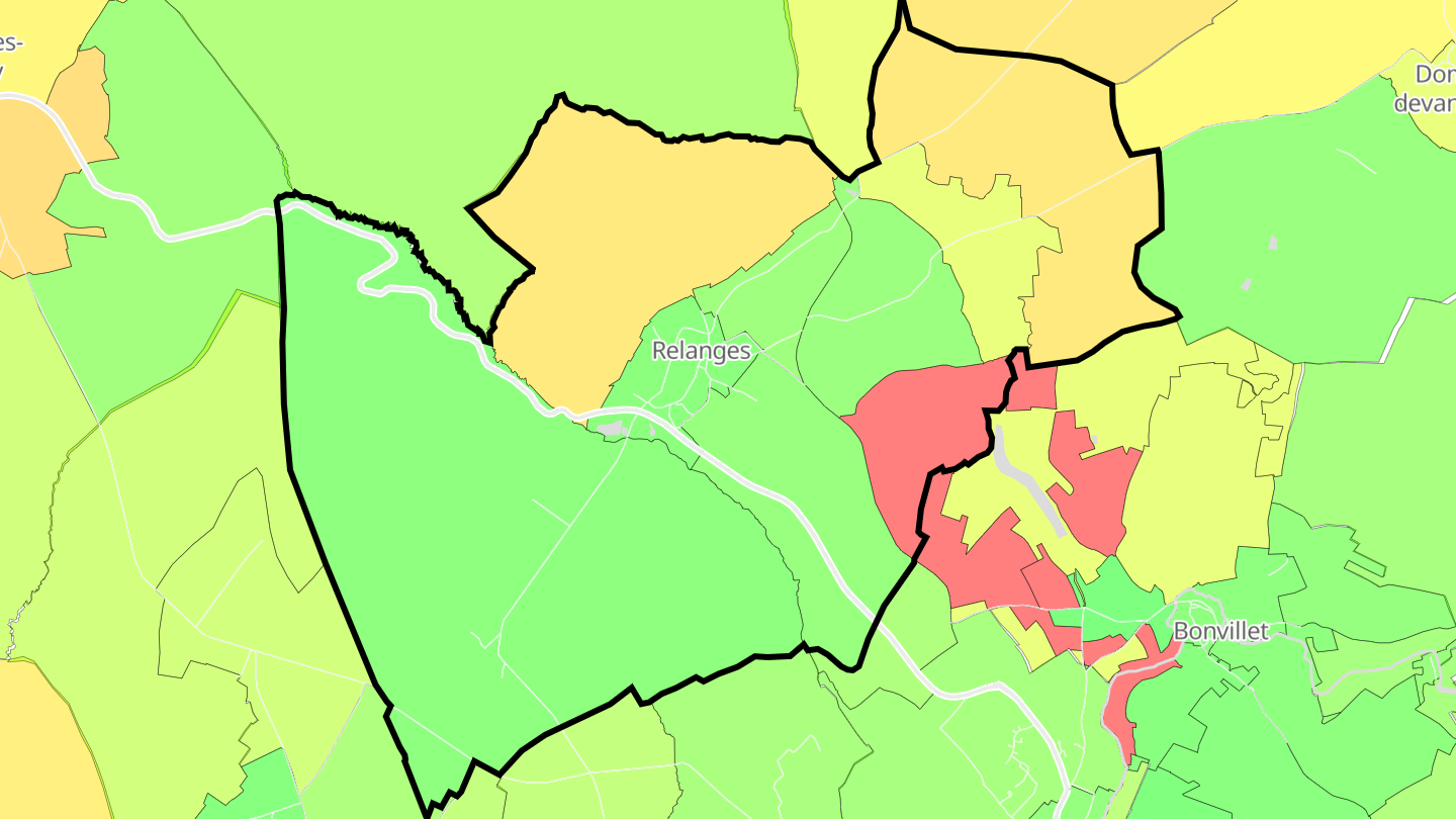 Carte des prix de l'immobilier Relanges