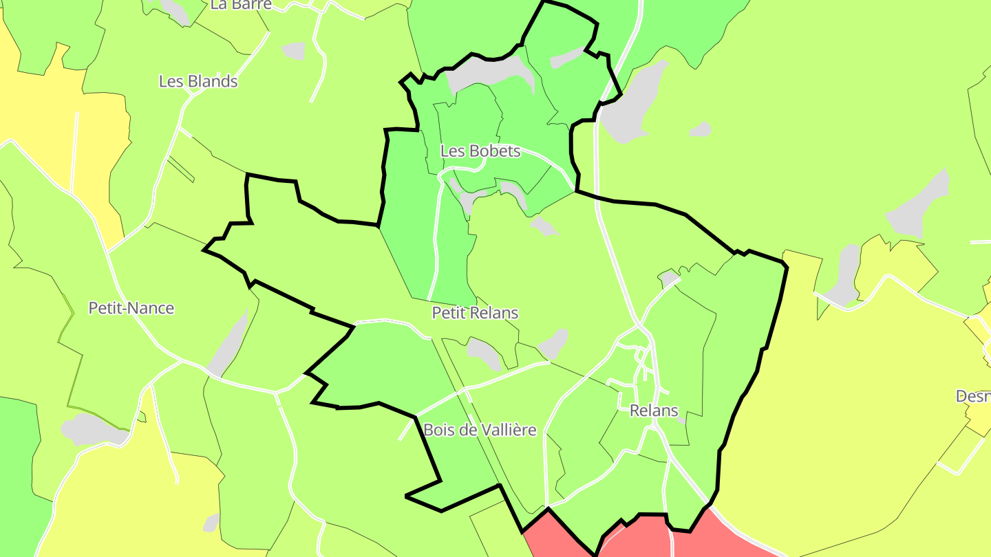 Carte des prix de l'immobilier Relans