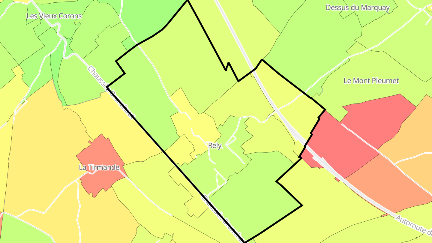 Carte des prix de l'immobilier Rely