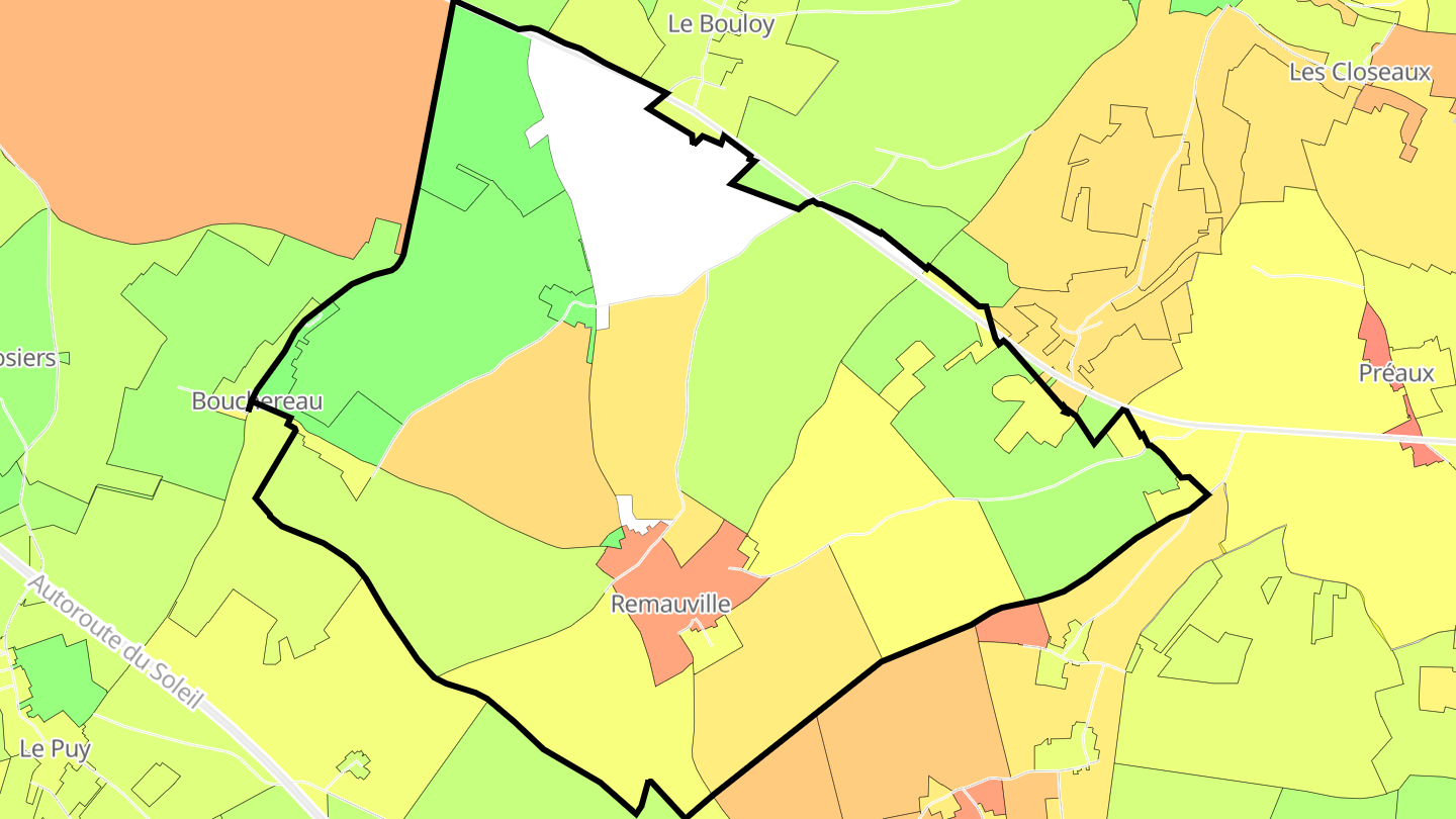 Carte des prix de l'immobilier Remauville