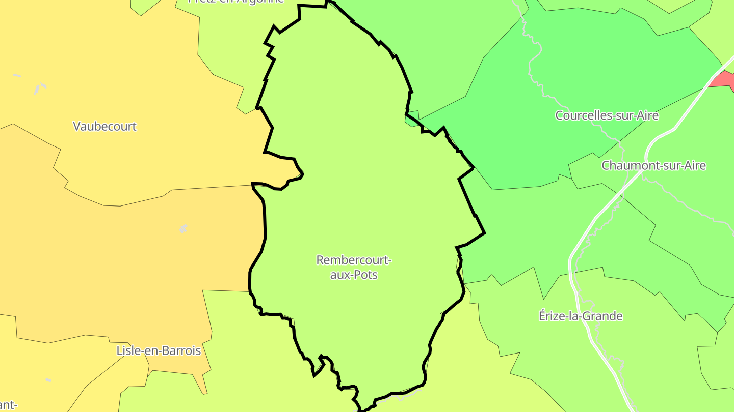Carte des prix de l'immobilier Rembercourt-Sommaisne