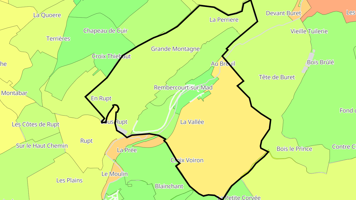 Carte des prix de l'immobilier Rembercourt-sur-Mad