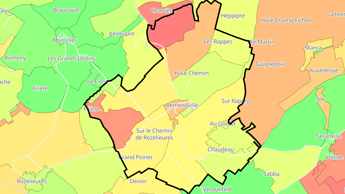 Carte des prix de l'immobilier Remenoville