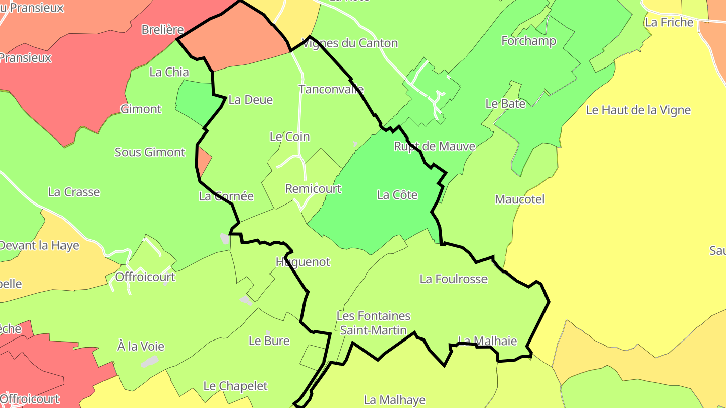 Carte des prix de l'immobilier Remicourt