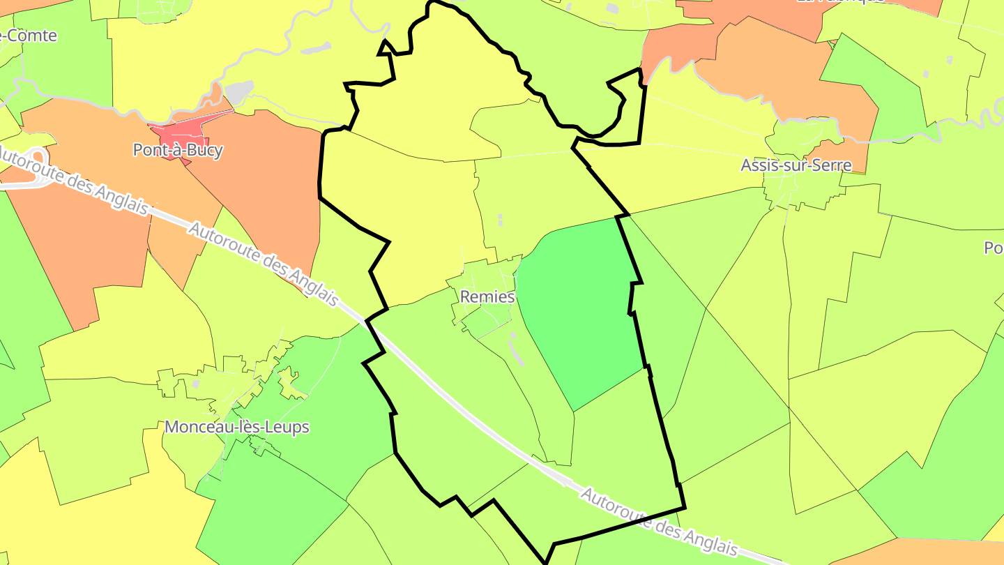 Carte des prix de l'immobilier Remies