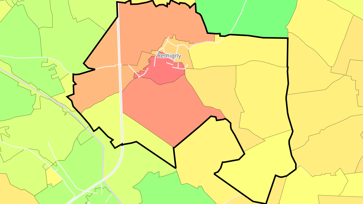 Carte des prix de l'immobilier Remigny