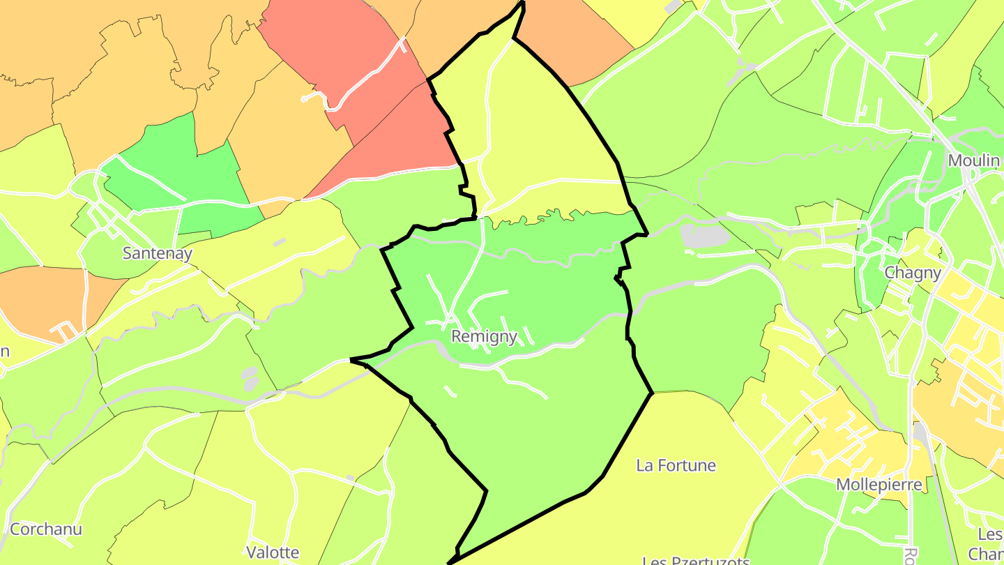 Carte des prix de l'immobilier Remigny