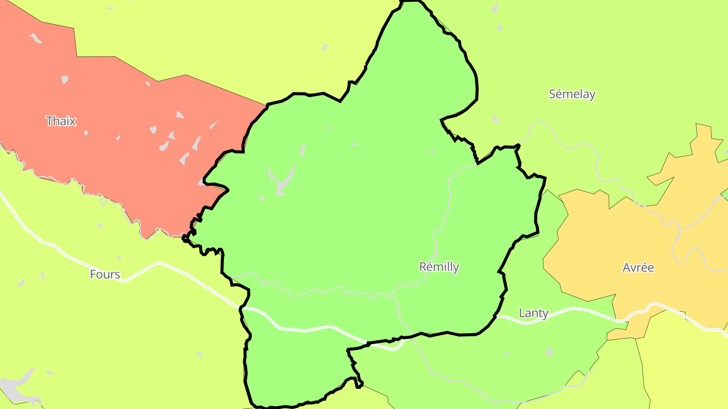 Carte des prix de l'immobilier Rémilly