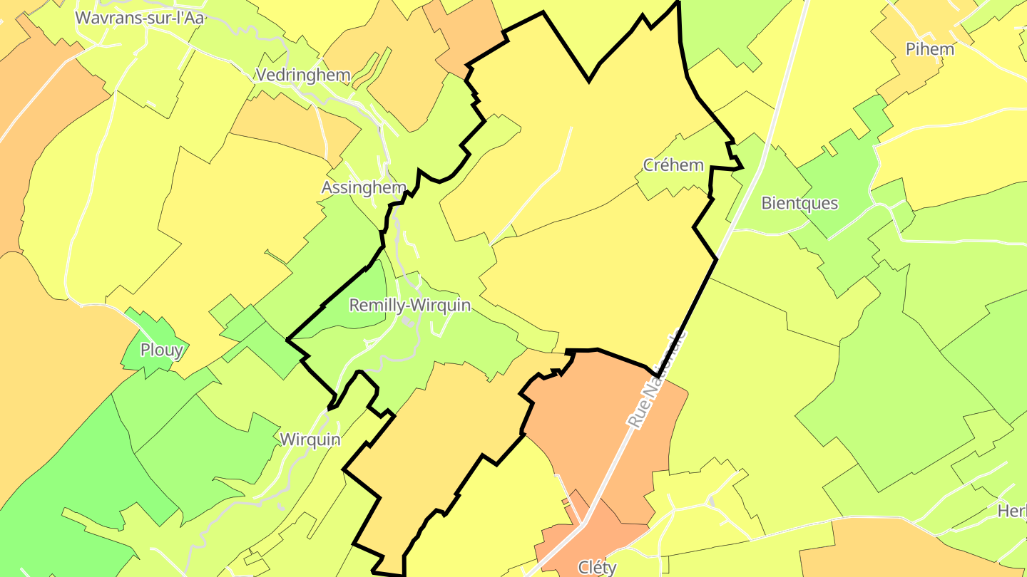 Carte des prix de l'immobilier Remilly-Wirquin