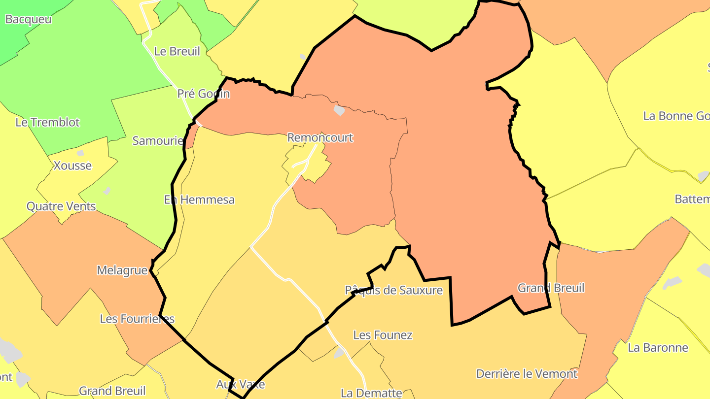 Carte des prix de l'immobilier Remoncourt