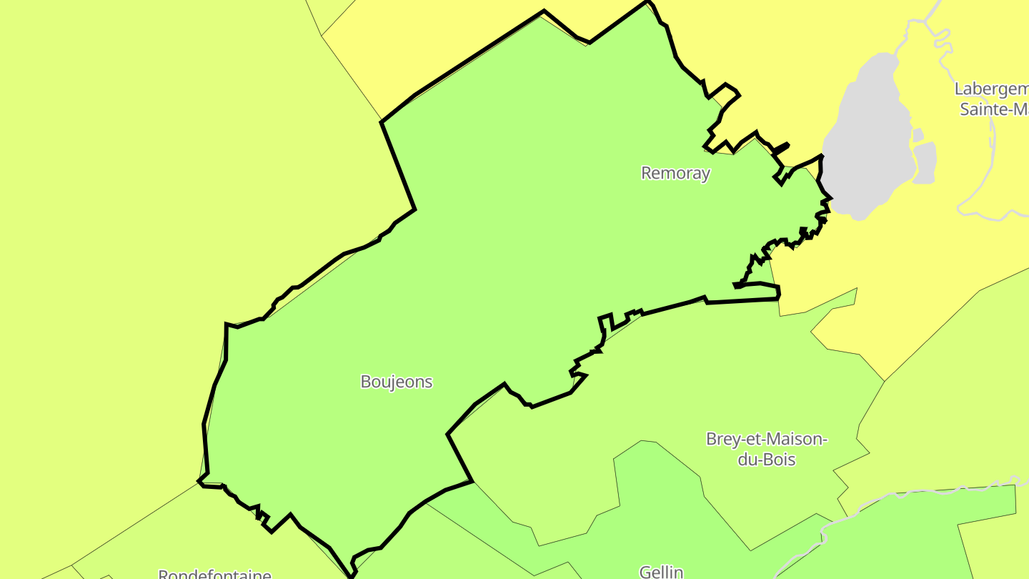 Carte des prix de l'immobilier Remoray-Boujeons