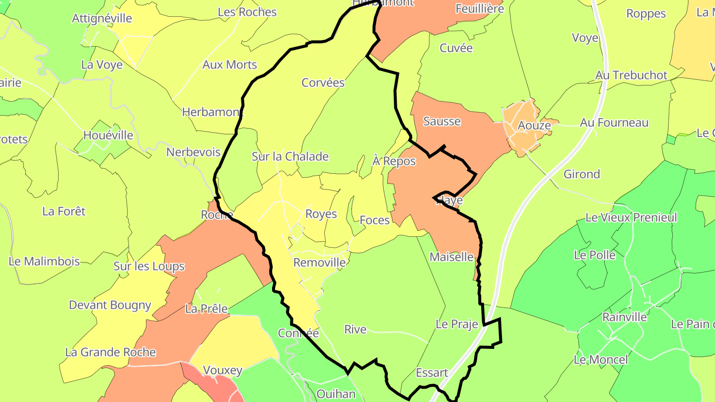 Carte des prix de l'immobilier Removille