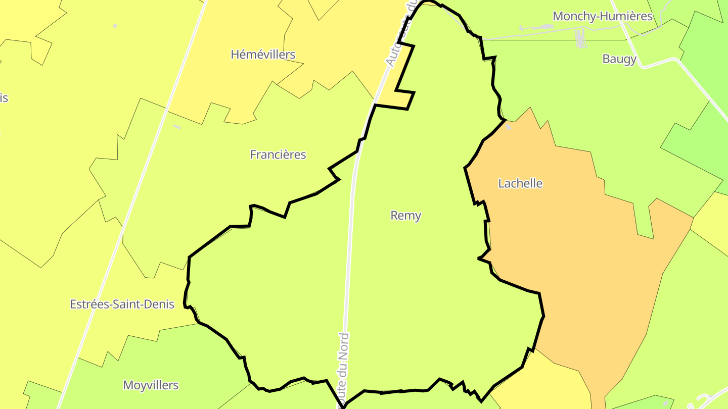 Carte des prix de l'immobilier Remy