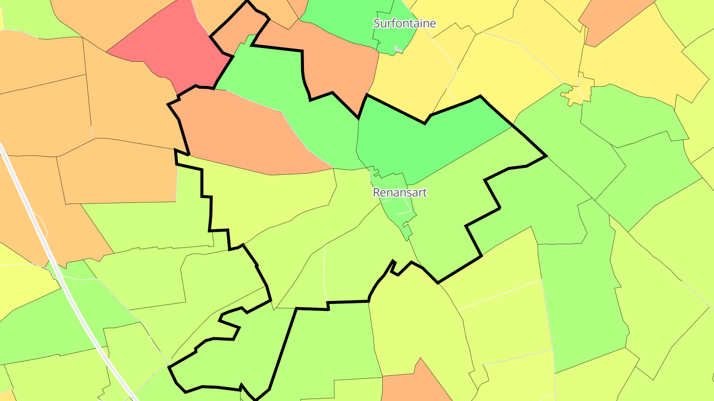 Carte des prix de l'immobilier Renansart