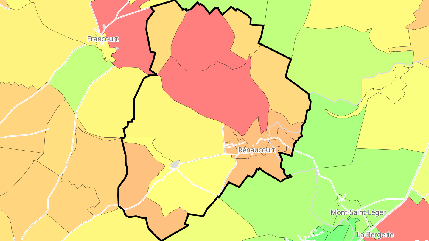 Carte des prix de l'immobilier Renaucourt