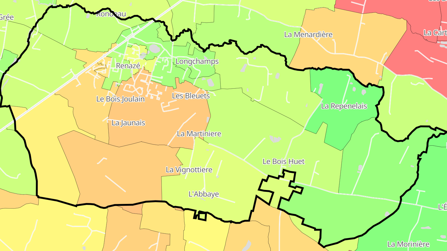 Carte des prix de l'immobilier Renazé