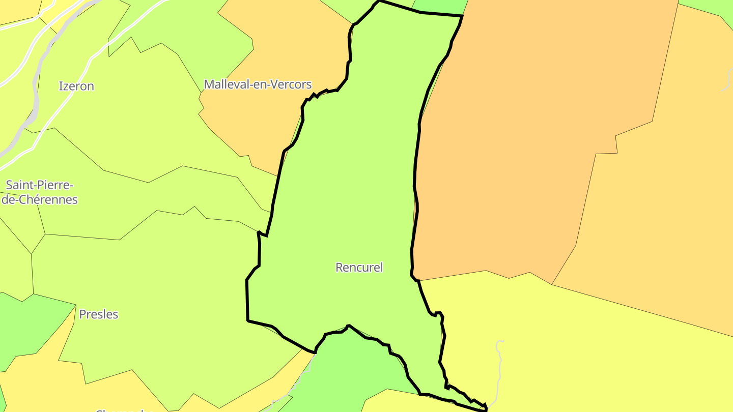 Carte des prix de l'immobilier Rencurel