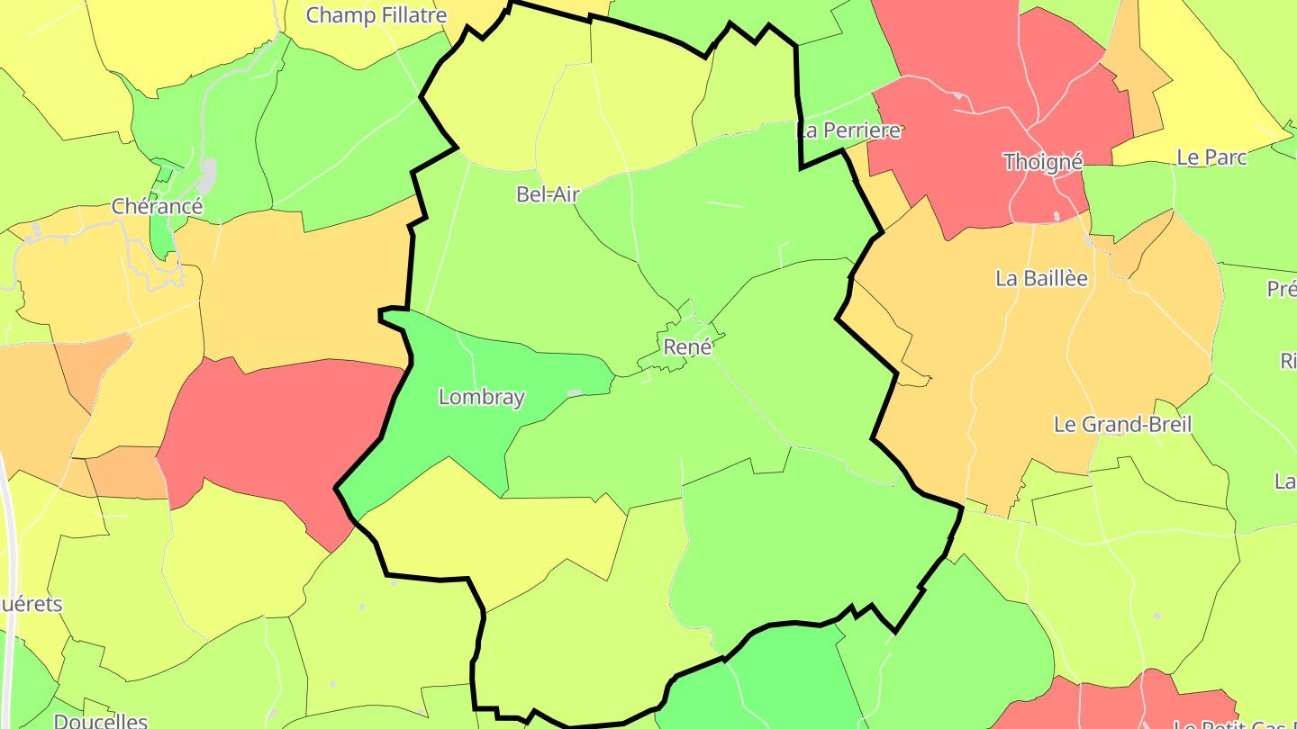 Carte des prix de l'immobilier René