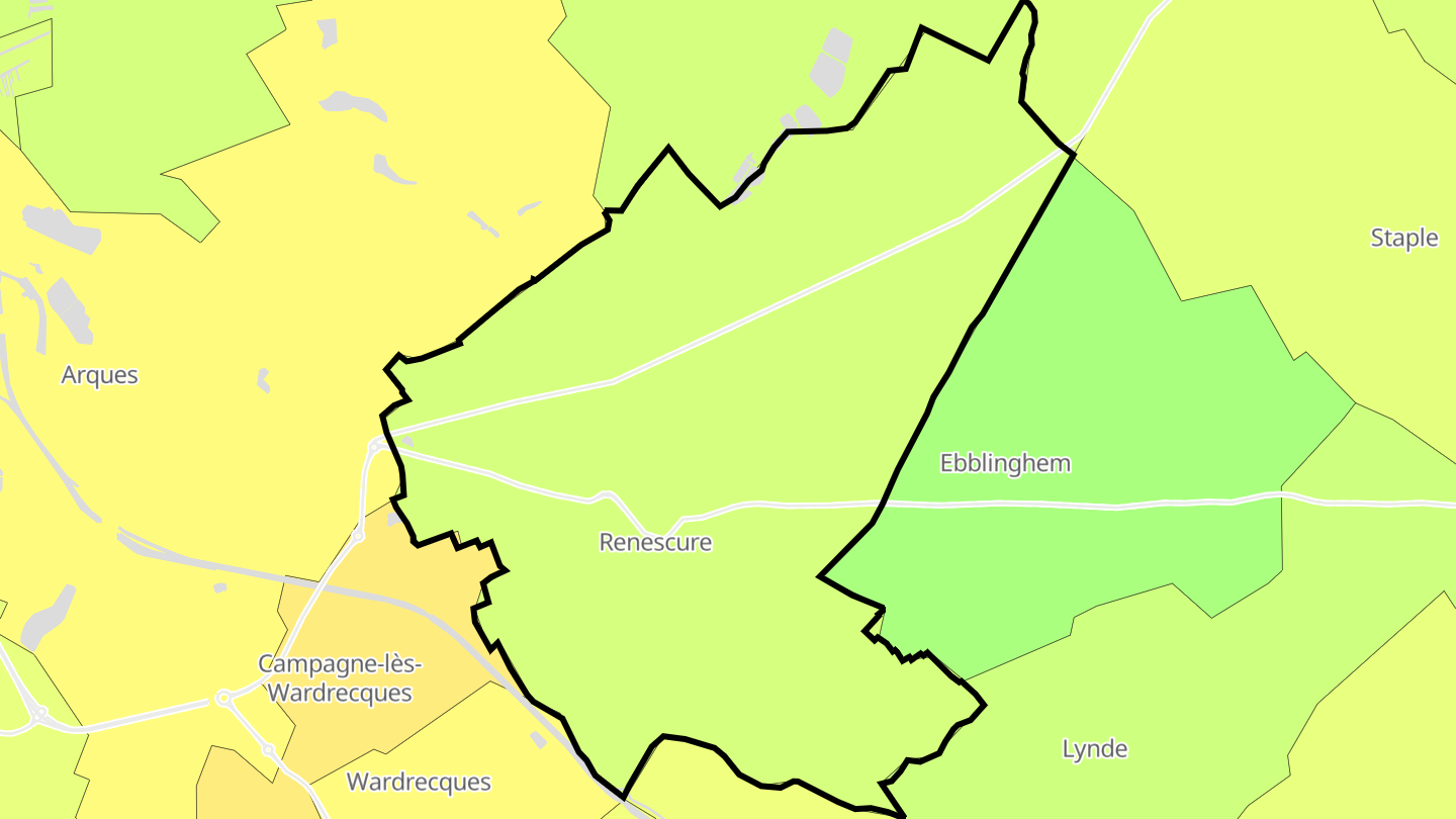 Carte des prix de l'immobilier Renescure