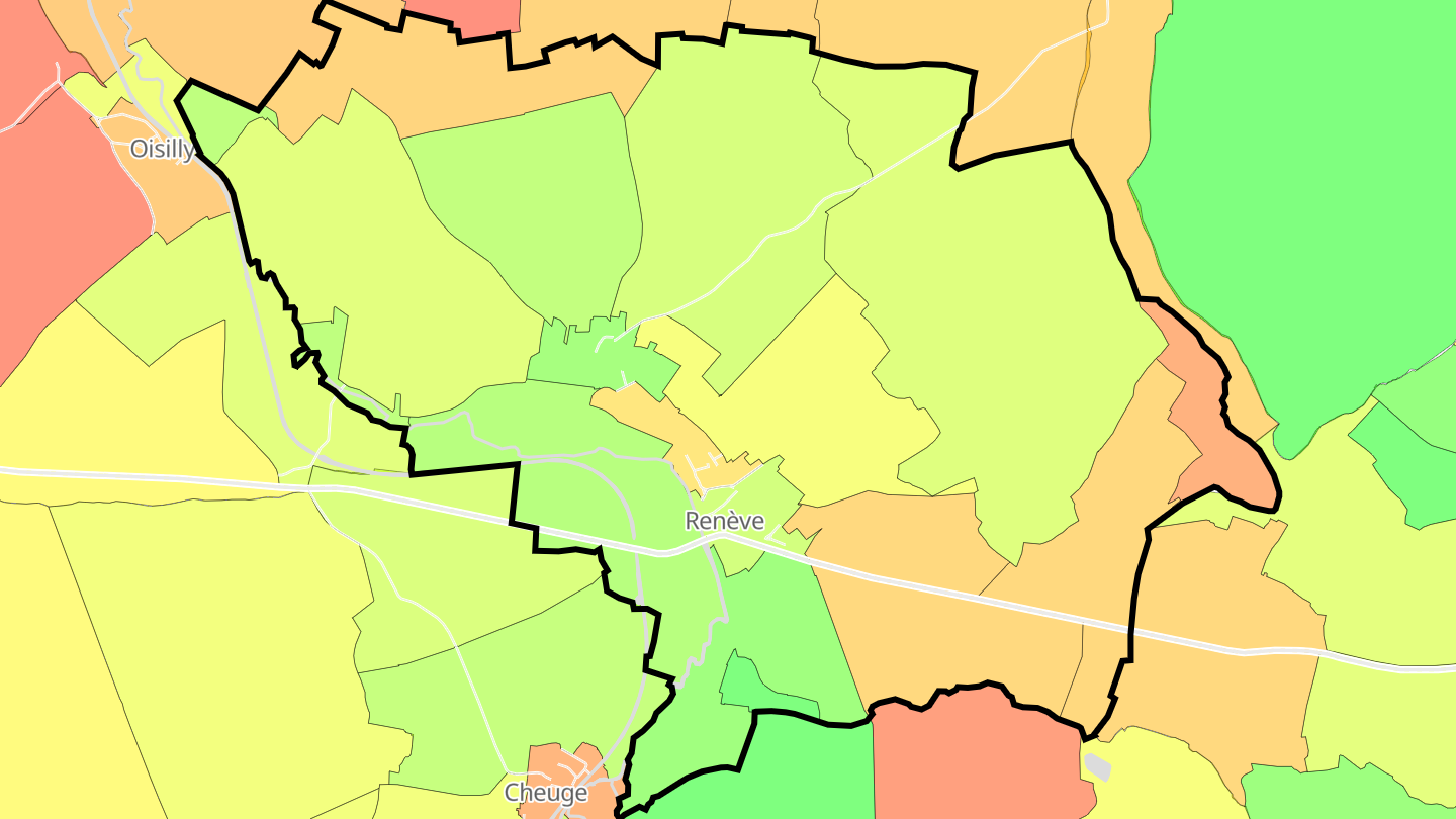 Carte des prix de l'immobilier Renève
